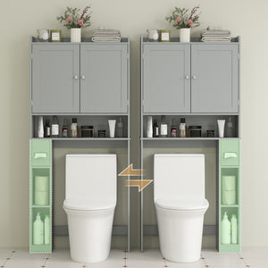Modern Over the Toilet Storage Cabinet with 2 Doors, Above Commode Storage Cabinet with Toilet Paper – view 6