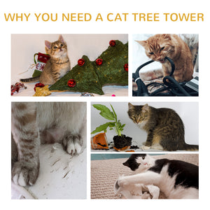 Cat Tree Kitty Tower with Sisal Mat Scratching Post, Cat Bed, Cushion, Perch, 18" x 18" x 36", Brown – view 20