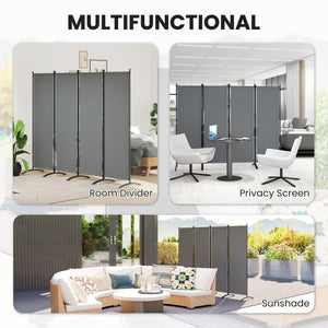 Folding Room Divider, Privacy Screen for Home Office Bedroom, 5.6FT Tall, Dark Grey – view 3