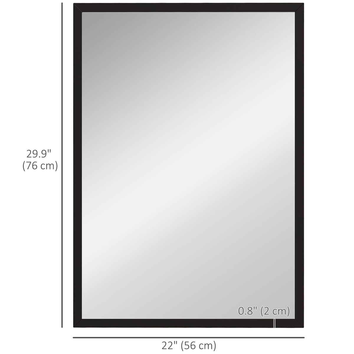 22" x 30" Bathroom Mirror for Wall, Rectangular Mirror for Living Room, Bedroom, Entryway, Black – view 2