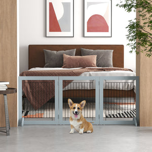 Freestanding Pet Gate, Folding Dog Gate with 2 Support Feet, 24" High, 3 Panels, for Small Dogs – view 14