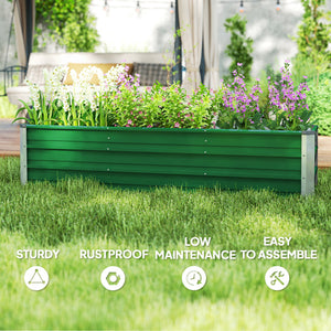 6' x 1.5' x 1.3' Galvanized Raised Garden Bed, Elevated Large Metal Planter Box w/ Install Gloves for – view 12