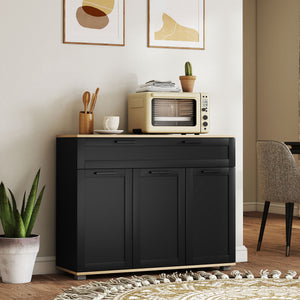 Sideboard Buffet Cabinet, Modern 40" Coffee Bar Cabinet with Wide Drawer, 3 Doors and 2 Adjustable Shelves – view 7
