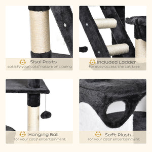 94"-102" Huge Cat Tree Ceiling High Cat Condo Scratching Post Activity Center Multi-Level Play House Light – view 33