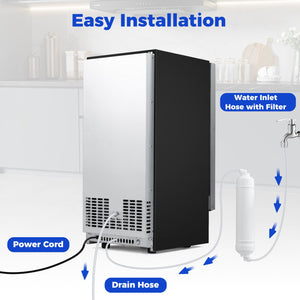 Commercial Ice Maker 110 lbs/24H Undercounter Ice Machine with 25 lbs Storage Capacity view 8