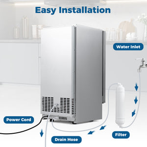 Commercial Under Counter Ice Maker 90 lbs/Day 15 Inch W Built-in view 7