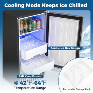 Commercial Under Counter Ice Maker 90 lbs/Day Built-in Freestanding Ice Making Machine view 9