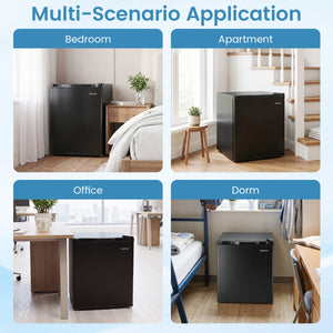 Compact Mini Fridge with 7-Level Adjustable Thermostat-Black view 9