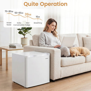 Compact Mini Fridge with 7-Level Adjustable Thermostat-White view 5