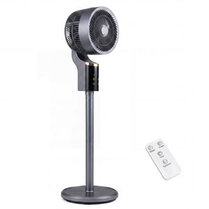 Compact Oscillating Standing Fan with 70° Oscillation and 90° Tilt for Home Office-Gray