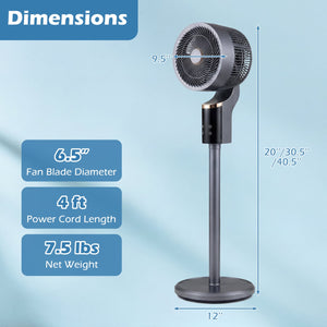 Compact Oscillating Standing Fan with 70° Oscillation and 90° Tilt for Home Office-Gray view 3
