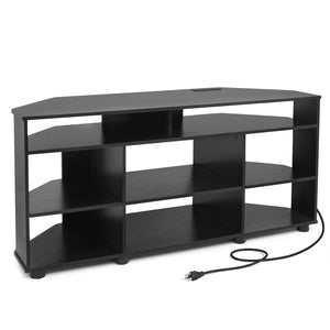 Corner Entertainment Center TV Stand for TVs up to 55 Inch-Black