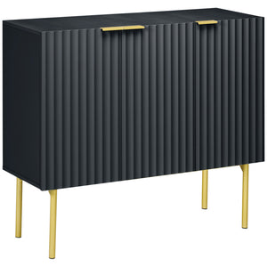 Modern Storage Cabinet Sideboard Buffet Cabinet with Gold Legs for Living Room Dining Room Hallway Black