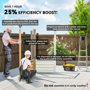 6 x 4FT Galvanized Garden Storage Shed, Metal Outdoor Shed with Double Doors and 2 Vents, Grey – view 24