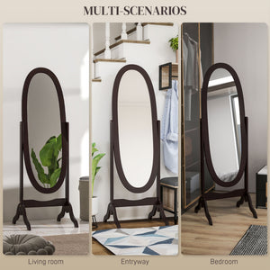 Floor Standing Mirror Full Length Mirror with Adjustable Angle Oval Frame for Dressing Room Bedroom Living – view 11