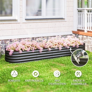 4.9 x 2 x 1ft Galvanized Raised Garden Bed Kit, Metal Planter Box with Safety Edging, Black – view 48