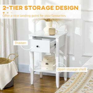 Side Table Set of 2, End Tables with Drawer and Bottom Shelf, 2-tier Nightstand for Bedroom, Living Room – view 10