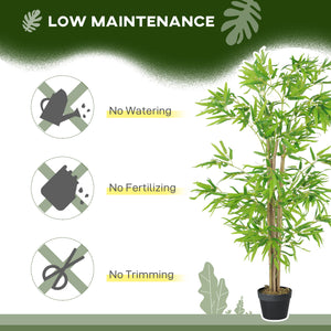 Artificial Bamboo Tree, 4ft Fake Tree with Realistic Leaf and Natural Trunk, Decorative Plant in Nursery