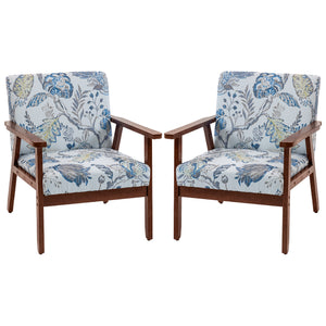 Accent Chairs with Cushioned Seat, Upholstered Linen-Feel Armchair with Adjustable Feet for Bedroom – view 29