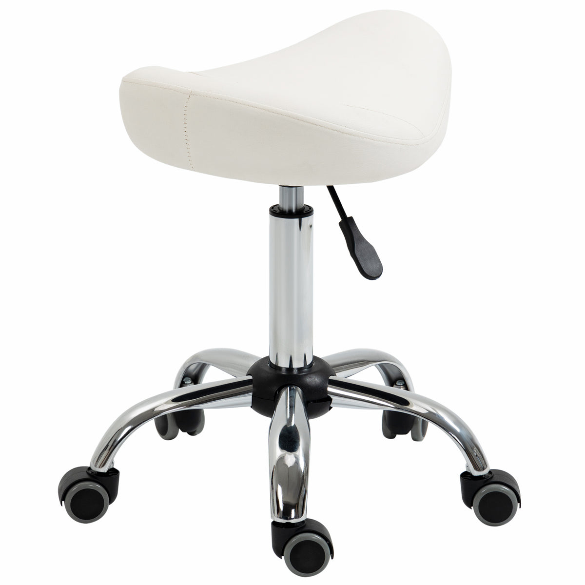 Saddle Stool, Height Adjustable Rolling Salon Chair with PU Leather for Massage, Spa, Clinic – view 2