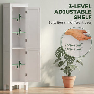 Tall Bathroom Cabinet, Freestanding Storage Organizer with Adjustable Shelves and Cupboards – view 21