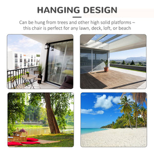 Hammock Chair Swing Hanging Macrame Chair Cotton w/ Two Soft Seat Cushions – view 7