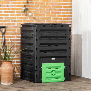 Compost Bin, Garden Composter with 80 Vents and 2 Doors, 120 Gallon (450L), Brown – view 14