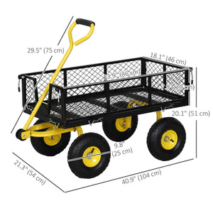 Garden Cart, Utility Wagon Cart with Removable Sides, Convert into Flatbed, 10" Wheels – view 9