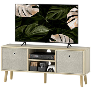 Modern TV Stand Cabinet with Foldable Drawers and Shelves for Living Room, Bedroom, White