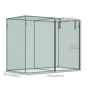6.5 x 3.3ft Crop Cage, Garden Plant Protector with Single Zippered Door, Storage Bag and Ground Stakes – view 9