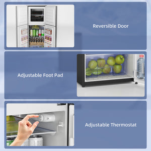 Double Door Mini Fridge with Freezer, 4.6 Cu.Ft Small Refrigerator with Thermostat, Shelves – view 6