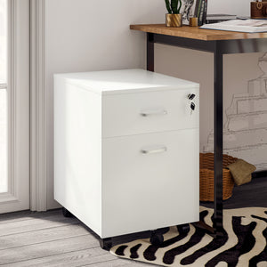 2 Drawer File Cabinet with Lock and Keys, Mobile Vertical Filing Cabinet with Wheels and Drawers – view 14