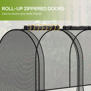 8' x 4' Crop Cage, Garden Plant Protector, with 2 Zippered Doors and 6 Ground Stakes, for Garden, Yard – view 12