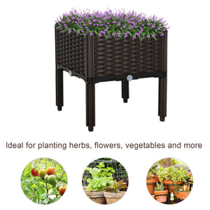1 Piece Raised Garden Bed PP Raised Flower Bed Vegetable Herb Grow Box Stand Brown – view 5