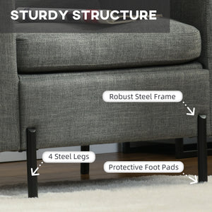 Accent Chair Modern Upholstered Armchair with Side Pockets and Cushion for Bedroom, Living Room, Beige – view 18