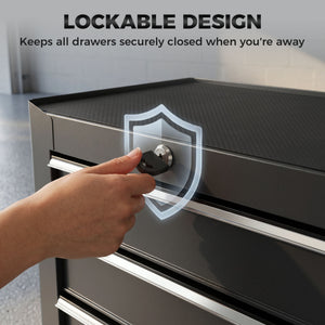 5-Drawer Rolling Tool Cabinet on Wheels, Lockable Tool Chest, Tool Organizer for Garage – view 6
