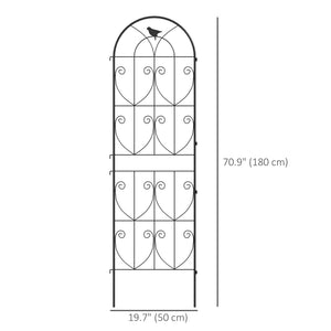 Set of 2 Metal Garden Trellis, Decorative Trellis Panels, Bird Design, 120 x 50 cm, Black – view 16