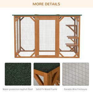 71"L Catio Outdoor Cat Enclosure, Indoor Cat Cage, Pet House, Small Animal Hutch for 1-2 Rabbit, Kitten – view 18