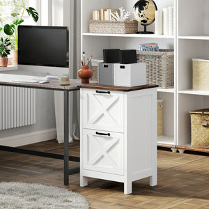 Vertical Filing Cabinet with 2 Drawers, Rustic Farmhouse Office Storage Cabinet for A4, Letter Size – view 35