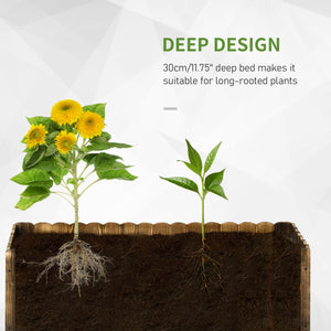 40" x 16" x 12" Wooden Raised Garden Bed, Raised Planter Box, Planter Raised Bed with Drainage Holes, Natural