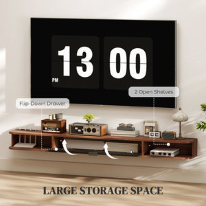 47" Floating TV Stand for TVs up to 50 Inch, Wall Mounted Media Console with Flip Drawer and 2 Open – view 25
