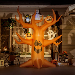 9ft Inflatable Halloween Haunted Tree with Pumpkins, Ghosts and Cat, Blow-Up Outdoor LED Yard Display for Garden, Lawn, Party, Holiday
