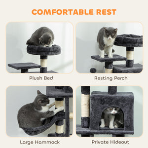 52 Inch Large Cat Tree for Indoor Cats, Dark Grey – view 4