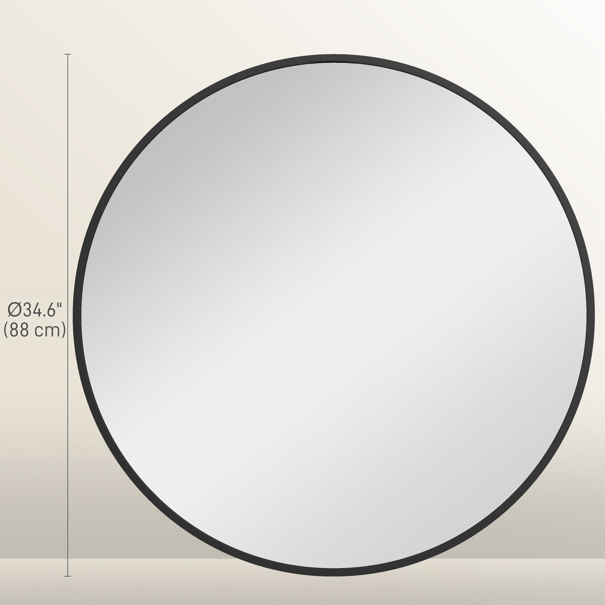 36" Round Mirror, Bathroom Wall Mirror with Metal Frame, Decorative Vanity Mirror for Living Room, Bedroom – view 2