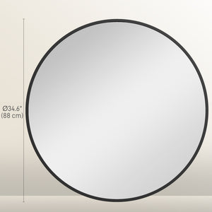 36" Round Mirror, Bathroom Wall Mirror with Metal Frame, Decorative Vanity Mirror for Living Room, Bedroom – view 2