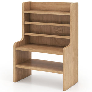 Desktop Organizer 6-Tier Mini Storage Rack with 2 Removable Shelves-Natural view 4