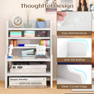 Desktop Organizer 6-Tier Mini Storage Rack with 2 Removable Shelves-White view 9
