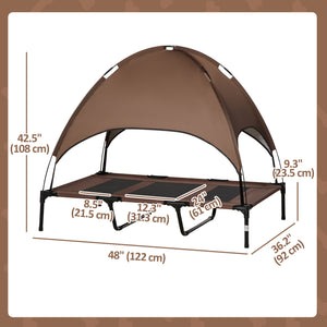 Elevated Dog Bed with Canopy, Portable Raised Dog Cot for XL Sized Dogs, Indoor & Outdoor, 48" x 36" x 43" – view 5