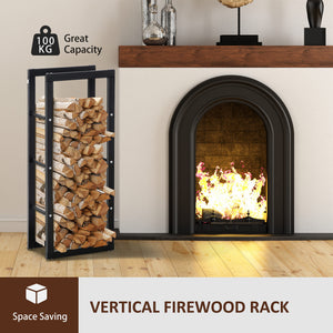 15.7" x 9.8" x 39.4" Firewood Rack Outdoor, Log Holder Fireplace Storage Rack with Handles and 220 lbs. – view 4