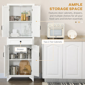 Freestanding Storage Cabinet, Kitchen Pantry Cabinet with 2 Shelves, 4 Doors for Dining Room, Black – view 10